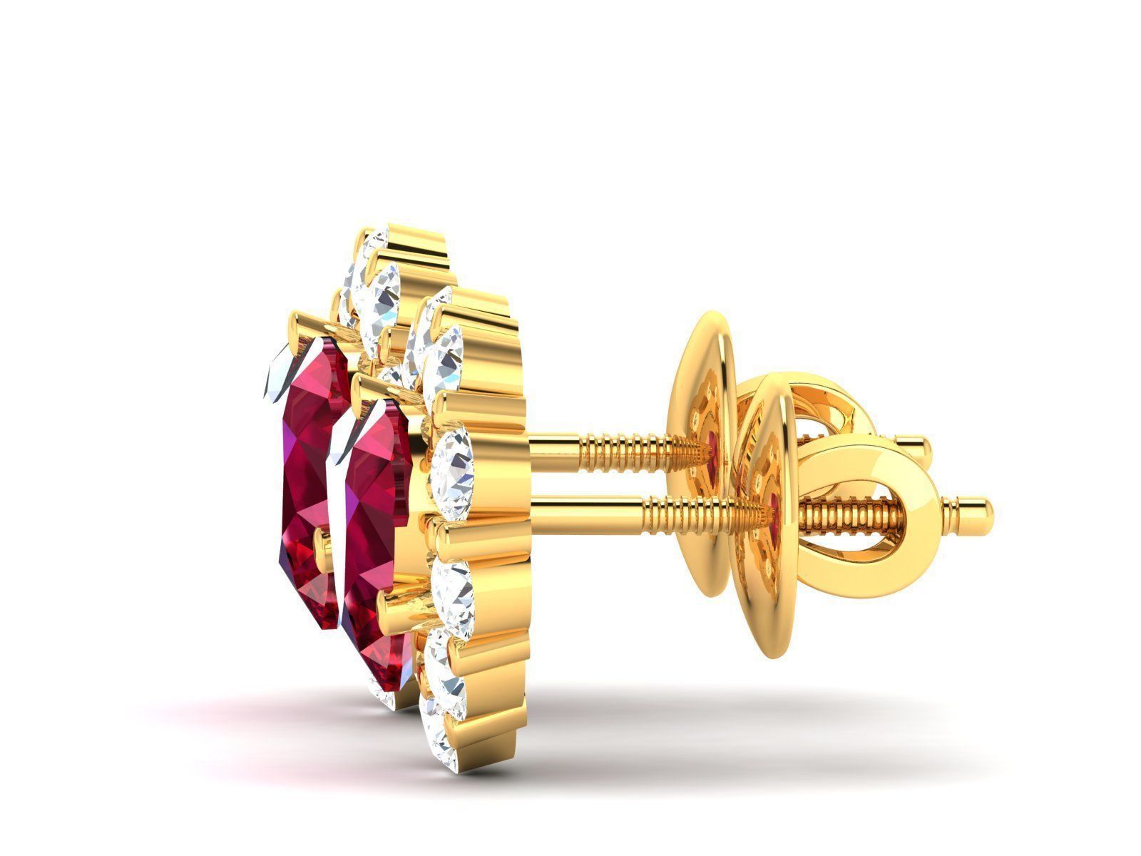 Women Heart Earring 3dm STL OBJ FBX Render Details 3D print model_10