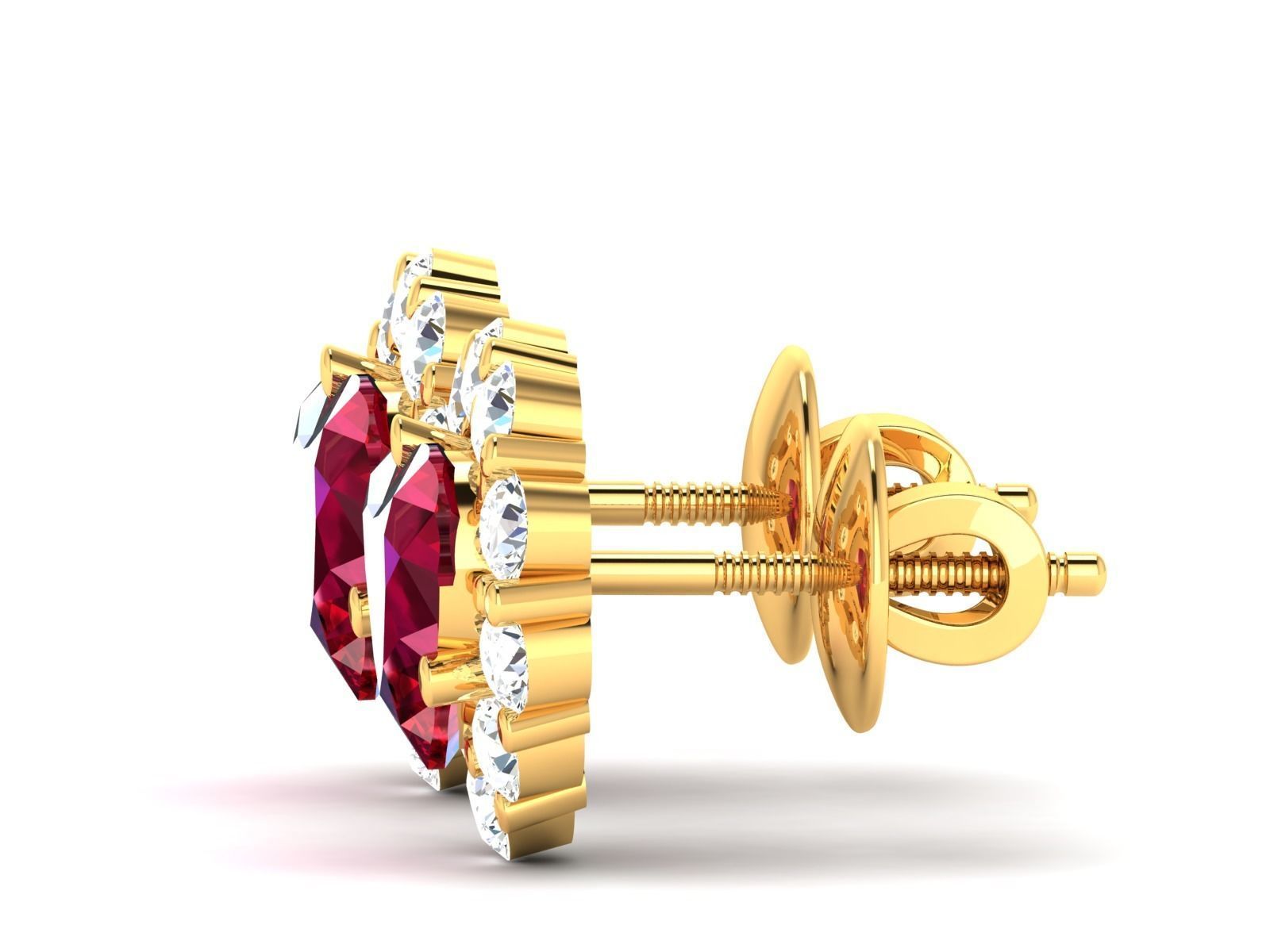 Women Heart Earring 3dm STL OBJ FBX Render Details 3D print model_11