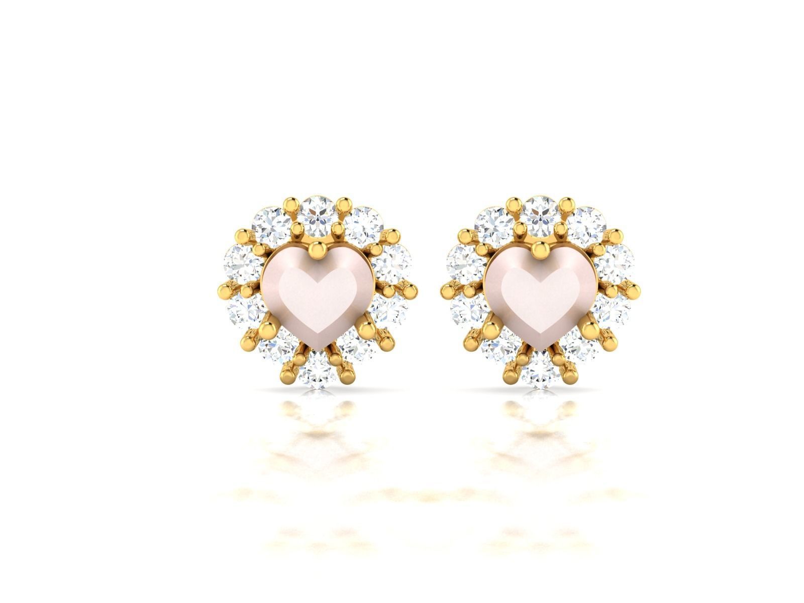 Women Heart Earring 3dm STL OBJ FBX Render Details 3D print model_4