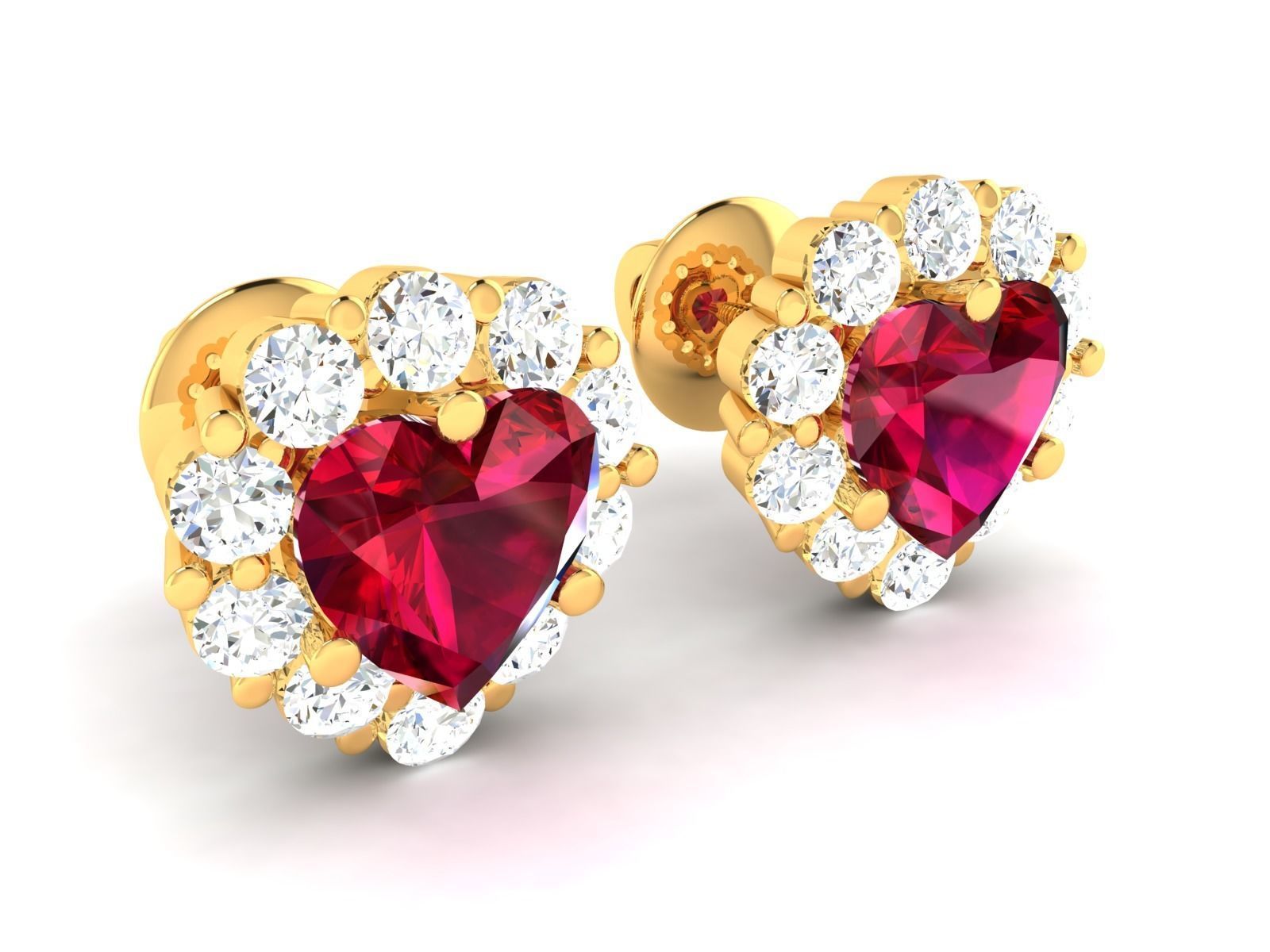 Women Heart Earring 3dm STL OBJ FBX Render Details 3D print model_8