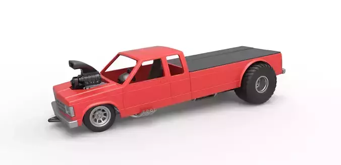 Pulling truck 2wd 2 Scale 1 to 25 3D print model