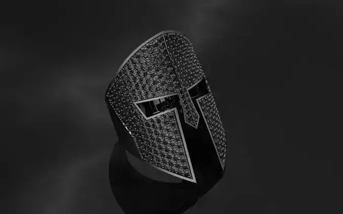 Spartan helmet Ring - Jewelry 3D - AN-513 3D print model