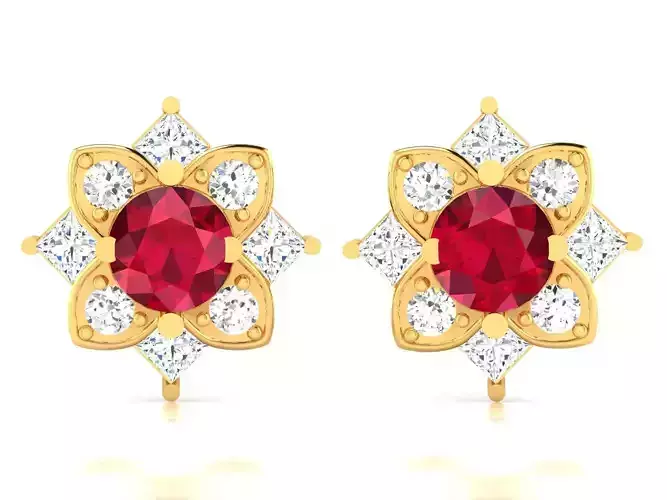 Women Earring 3dm STL OBJ FBX Render Details