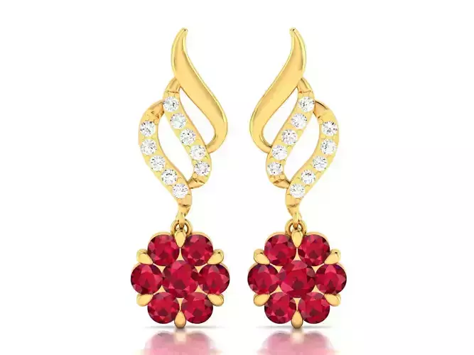 Women Earring 3dm STL OBJ FBX Render Details