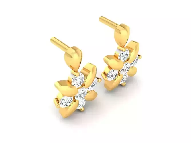 Women Earring 3dm STL OBJ FBX Render Details