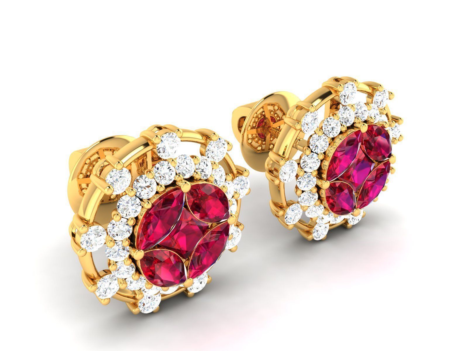 Women Earring 3dm STL OBJ FBX Render Details 3D print model_7