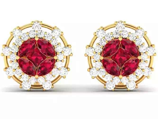 Women Earring 3dm STL OBJ FBX Render Details