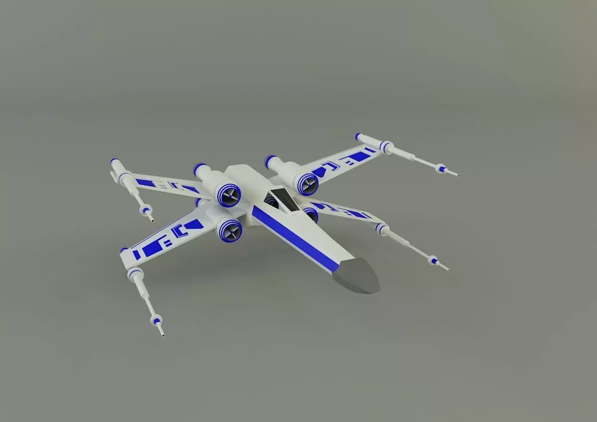 x wing spacecraft 3D model