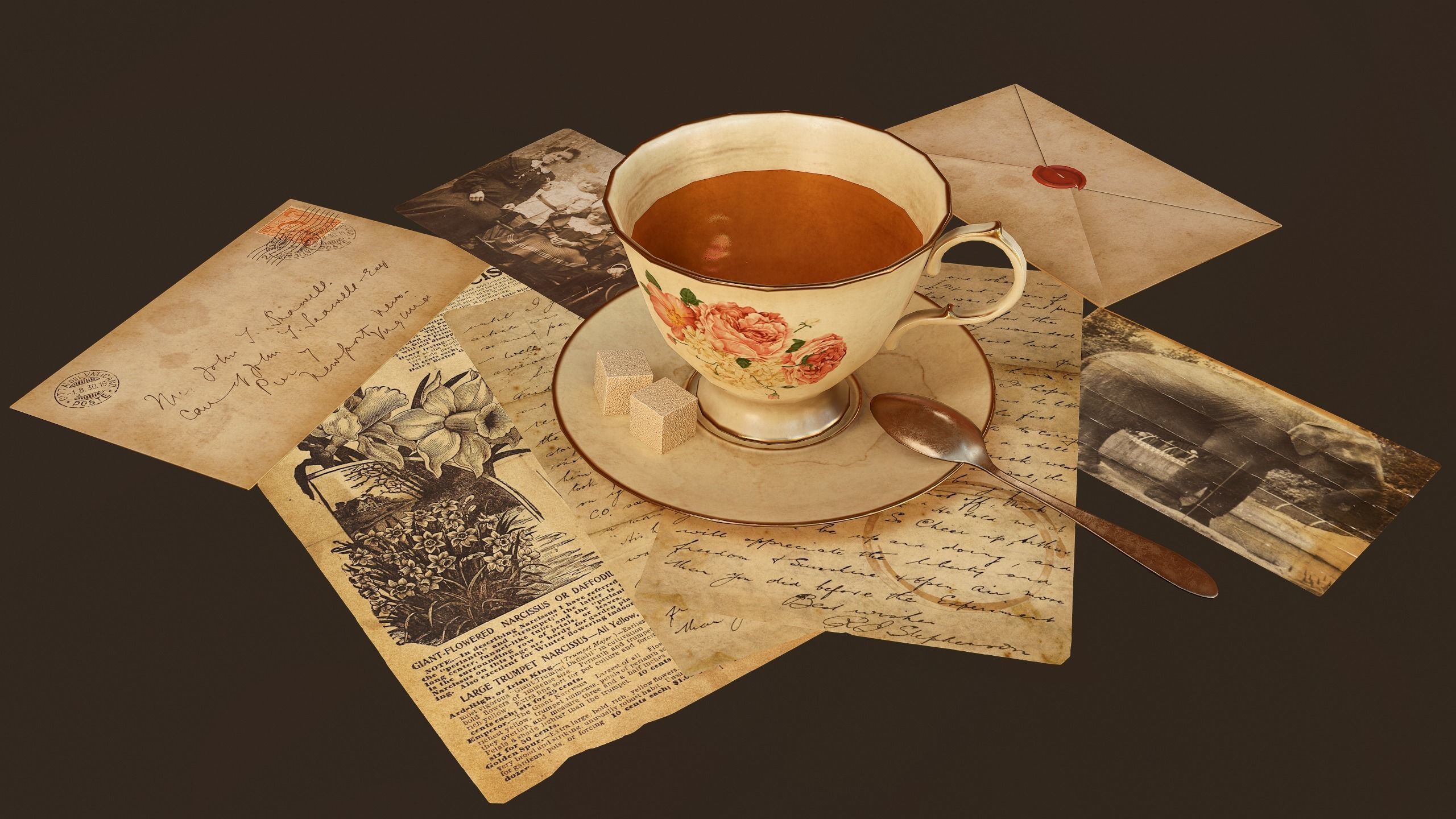 Vanity Table - PBR Game Ready Low-poly 3D model_10