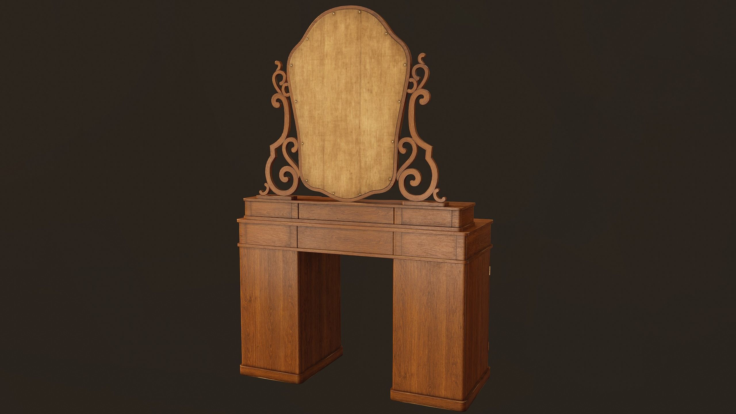 Vanity Table - PBR Game Ready Low-poly 3D model_14