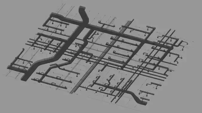 exposed ceiling duct piping