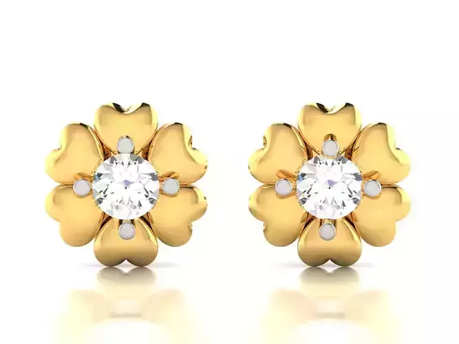 Women Heart Earring 3dm STL OBJ FBX Render Details