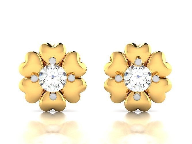 Women Heart Earring 3dm STL OBJ FBX Render Details 3D print model