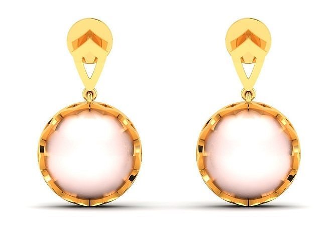 Women Opal Stone Earring 3dm STL OBJ FBX Render Details 3D print model