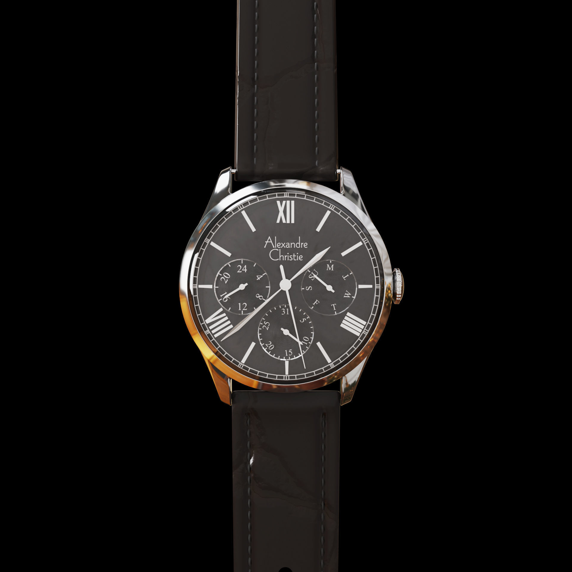 Watch 3d Model chronograph 3D model_10