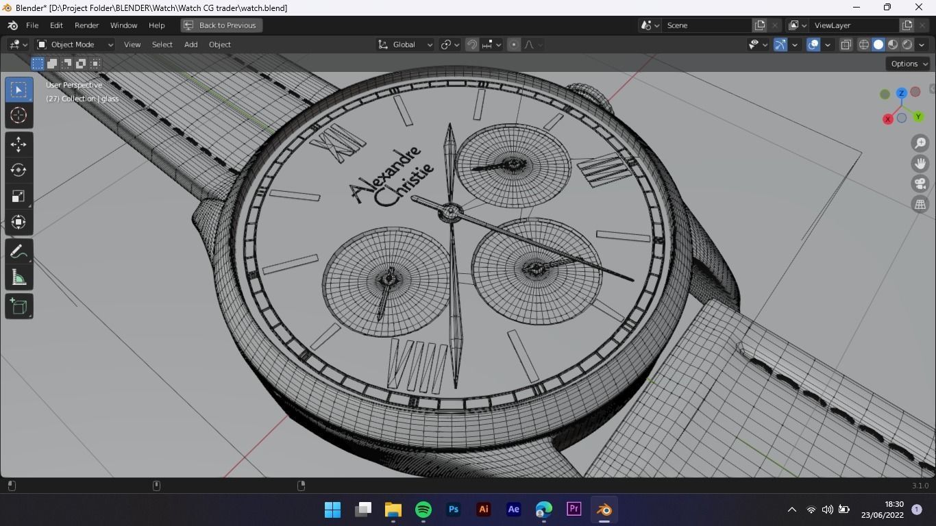 Watch 3d Model chronograph 3D model_13