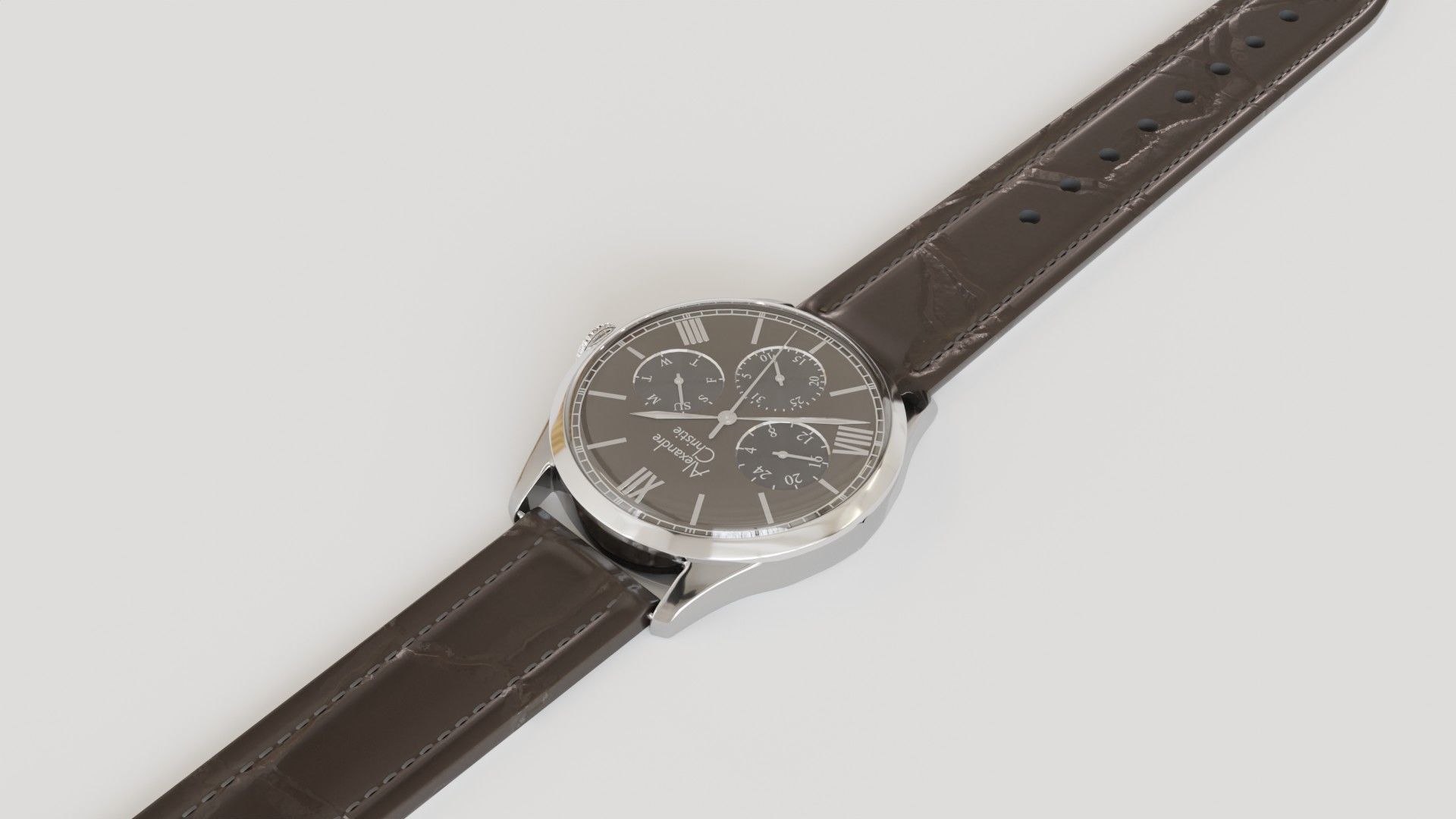 Watch 3d Model chronograph 3D model_3