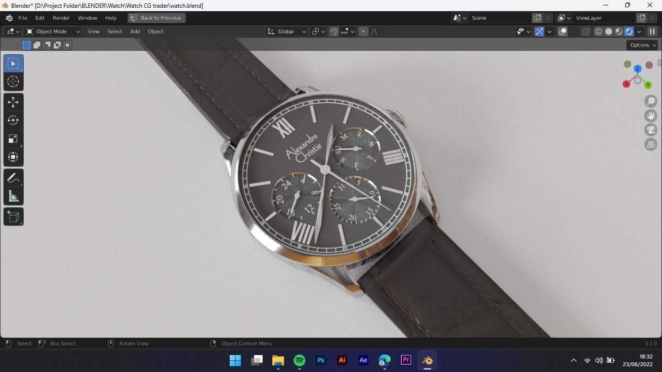 Watch 3d Model chronograph 3D model_14