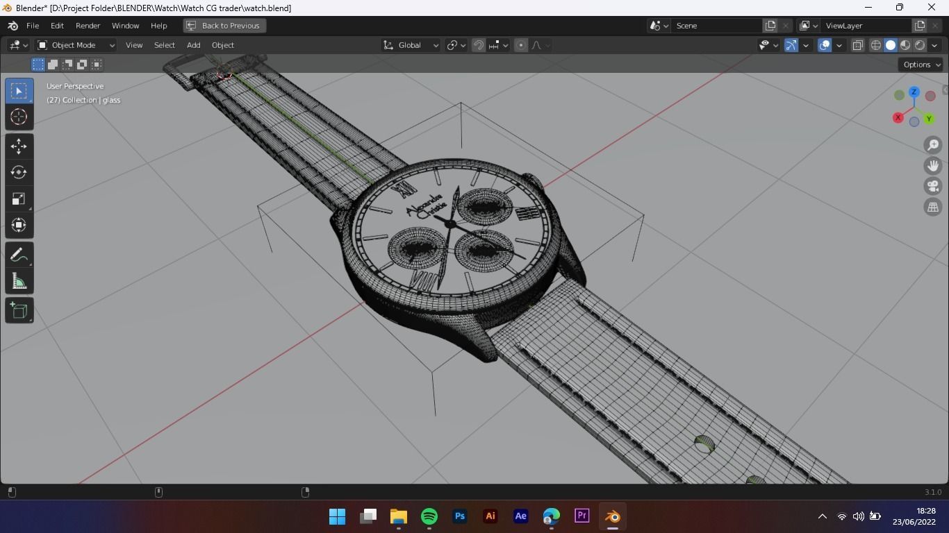 Watch 3d Model chronograph 3D model_12
