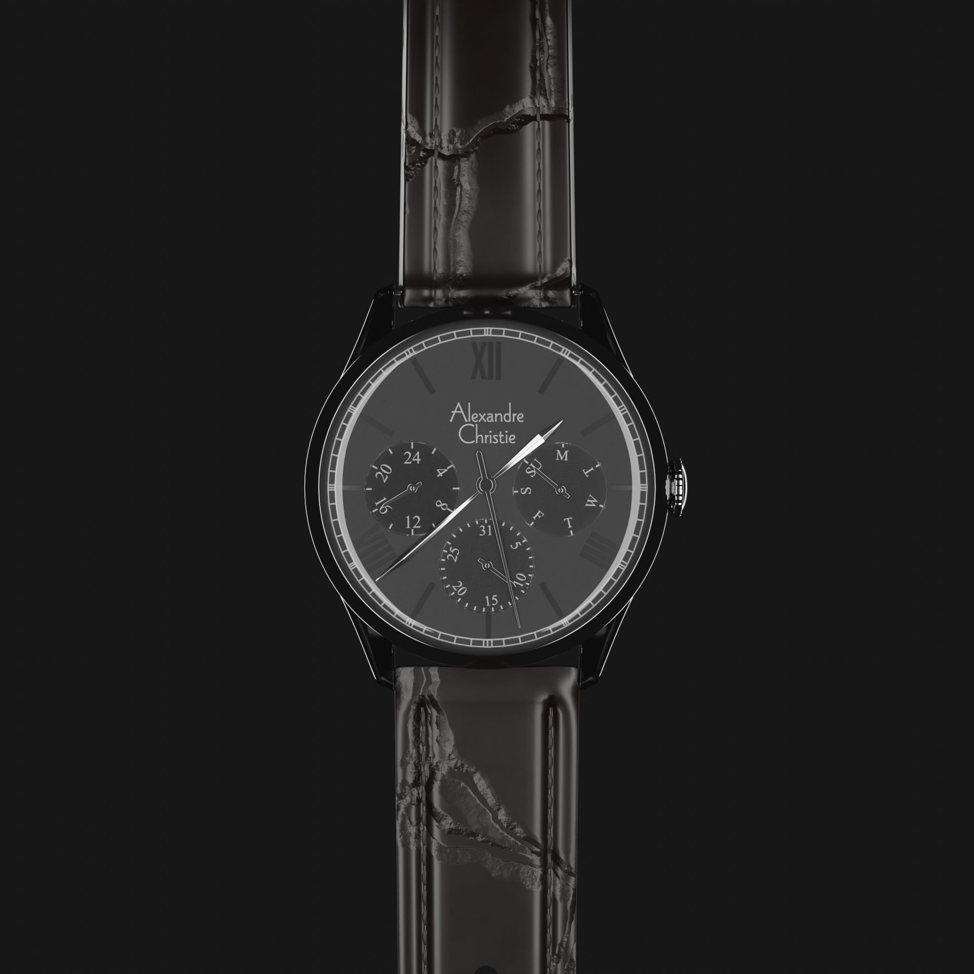 Watch 3d Model chronograph 3D model_11