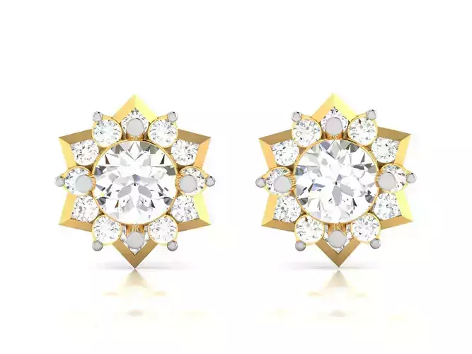 Women Earring 3dm STL OBJ FBX Render Details