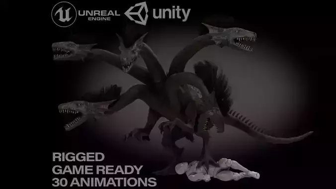 Hydra Low-poly 3D model