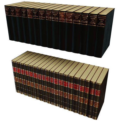 Books stack of Low-poly 3D model