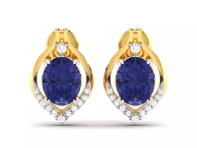 Women Oval Diamond Earring 3dm STL OBJ FBX Render Details 3D print model Women Oval Diamond Earring 3dm STL OBJ FBX Render Details 3D print model