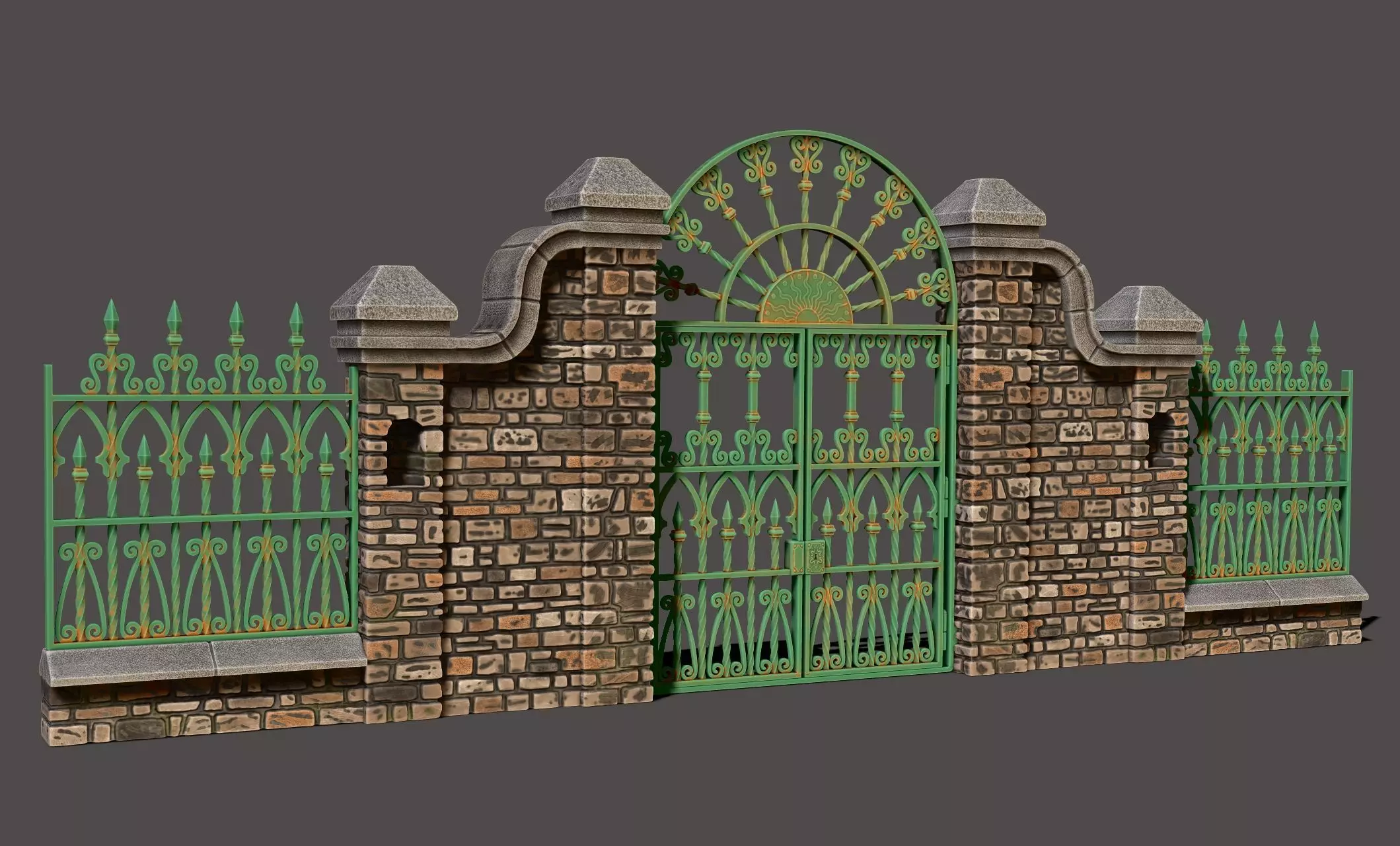 Cementery gates - Dioramas-Wargames-Scenography 3D print model_0