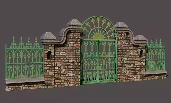Cementery gates - Dioramas-Wargames-Scenography 3D print model