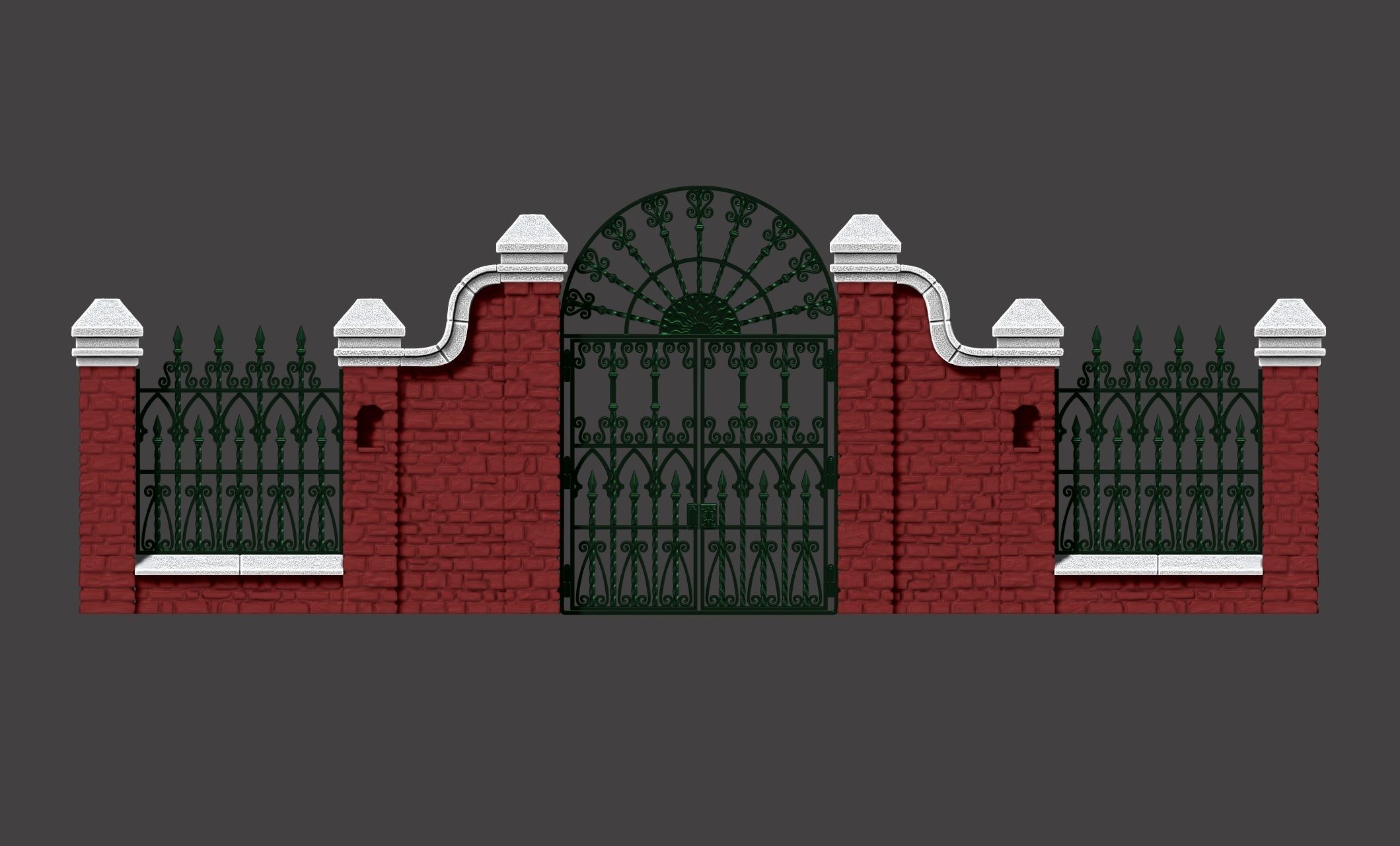 Cementery gates - Dioramas-Wargames-Scenography 3D print model_16