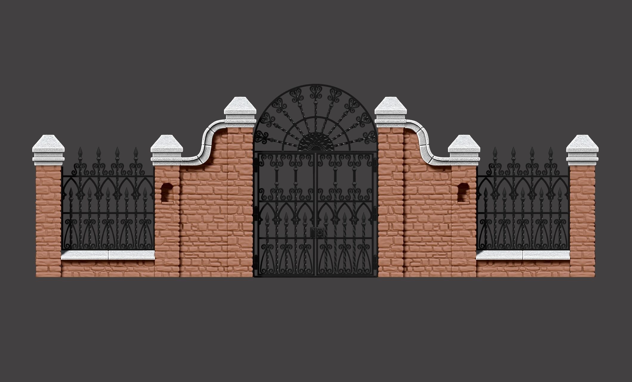 Cementery gates - Dioramas-Wargames-Scenography 3D print model_11