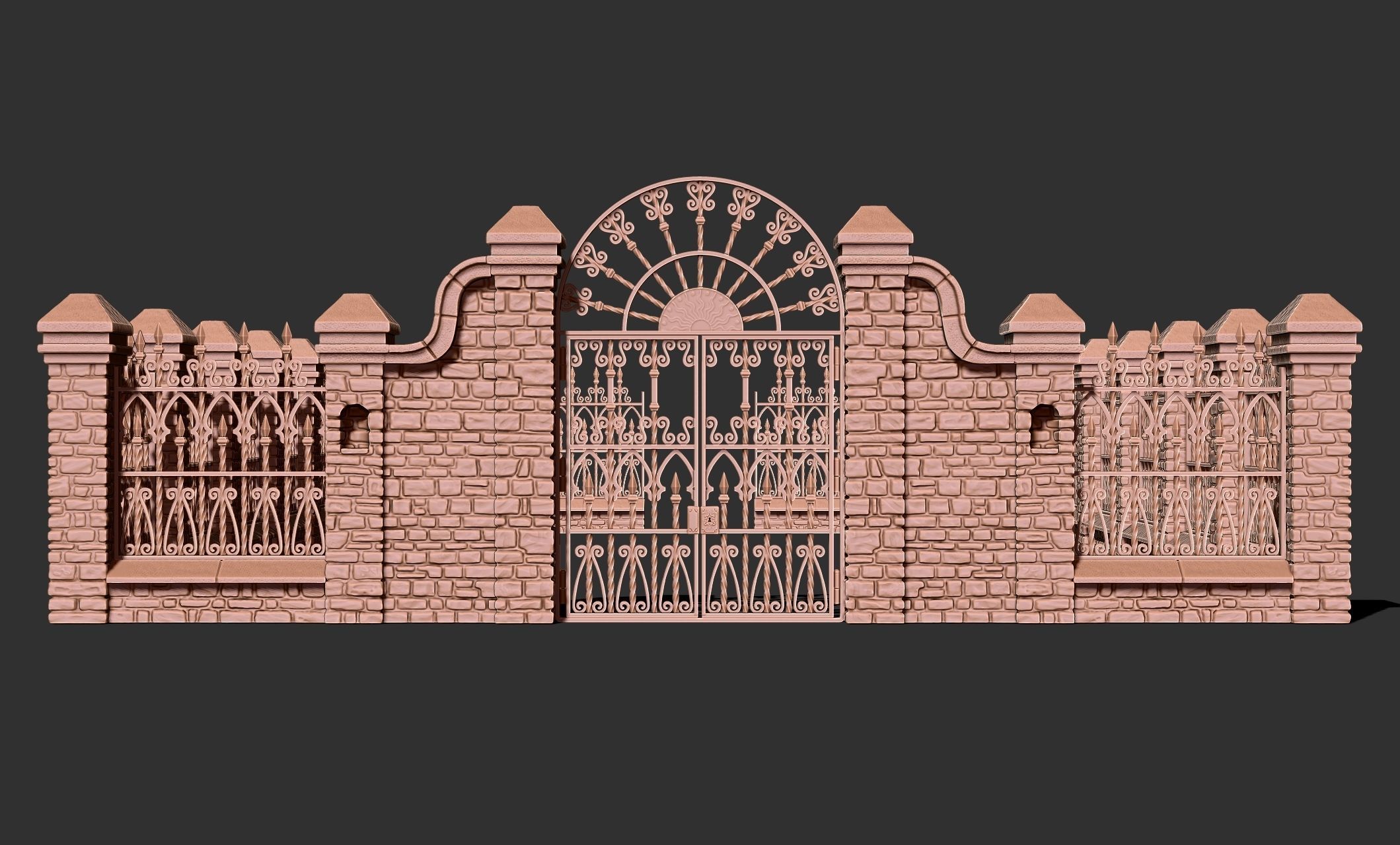 Cementery gates - Dioramas-Wargames-Scenography 3D print model_25