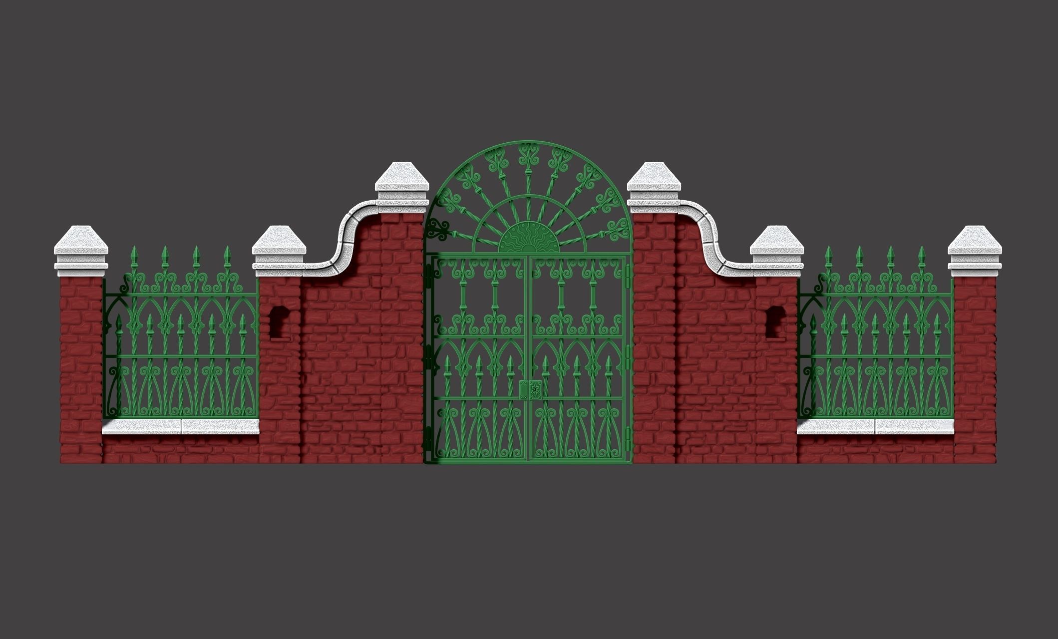 Cementery gates - Dioramas-Wargames-Scenography 3D print model_15