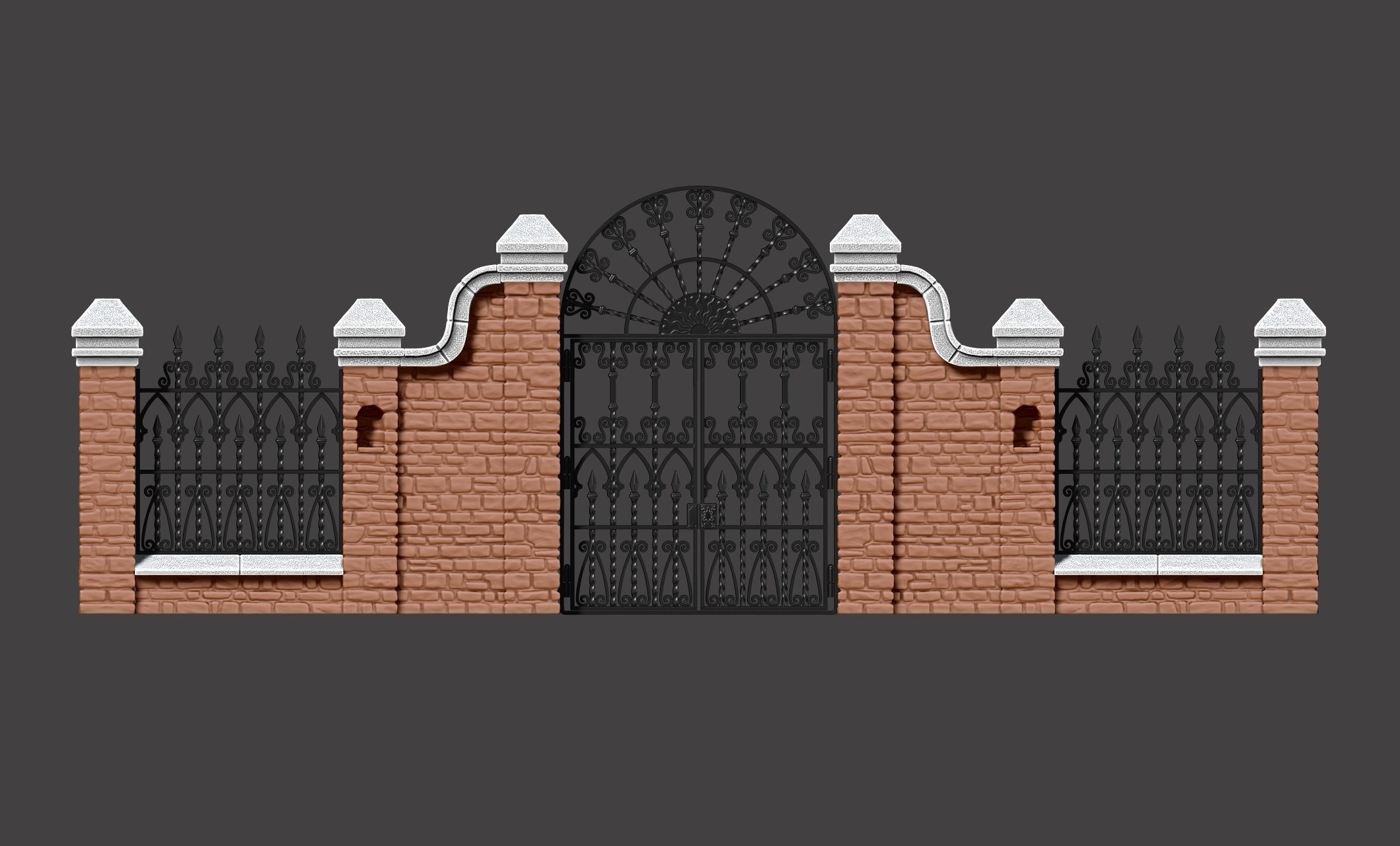 Cementery gates - Dioramas-Wargames-Scenography 3D print model_12