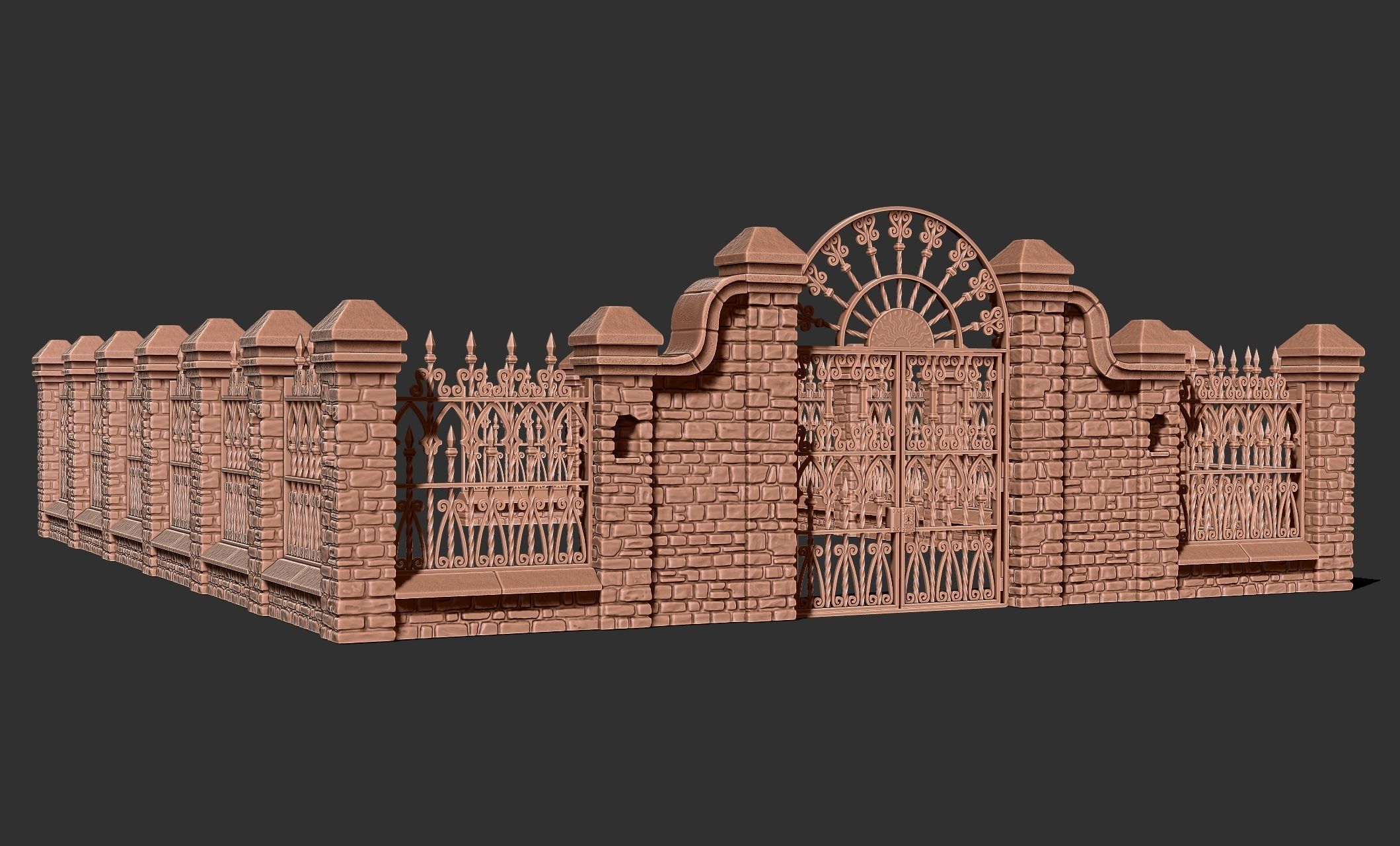 Cementery gates - Dioramas-Wargames-Scenography 3D print model_24