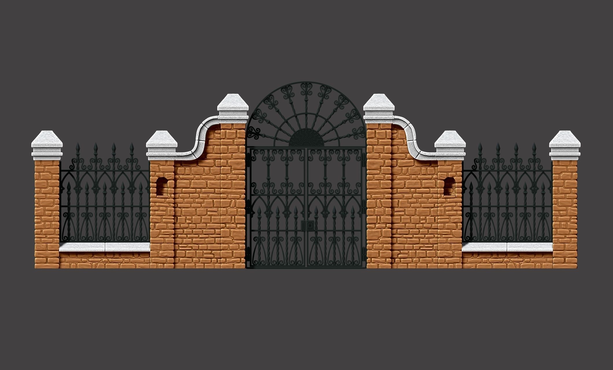 Cementery gates - Dioramas-Wargames-Scenography 3D print model_14