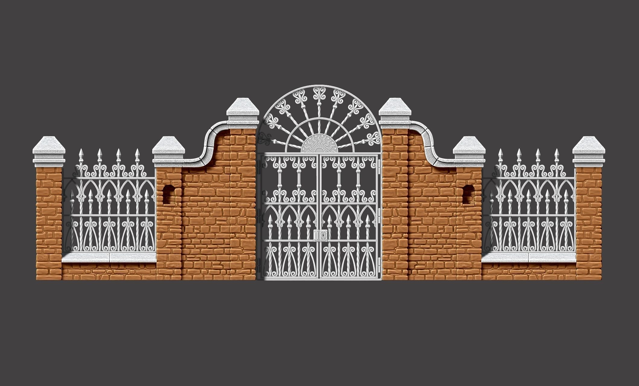 Cementery gates - Dioramas-Wargames-Scenography 3D print model_4