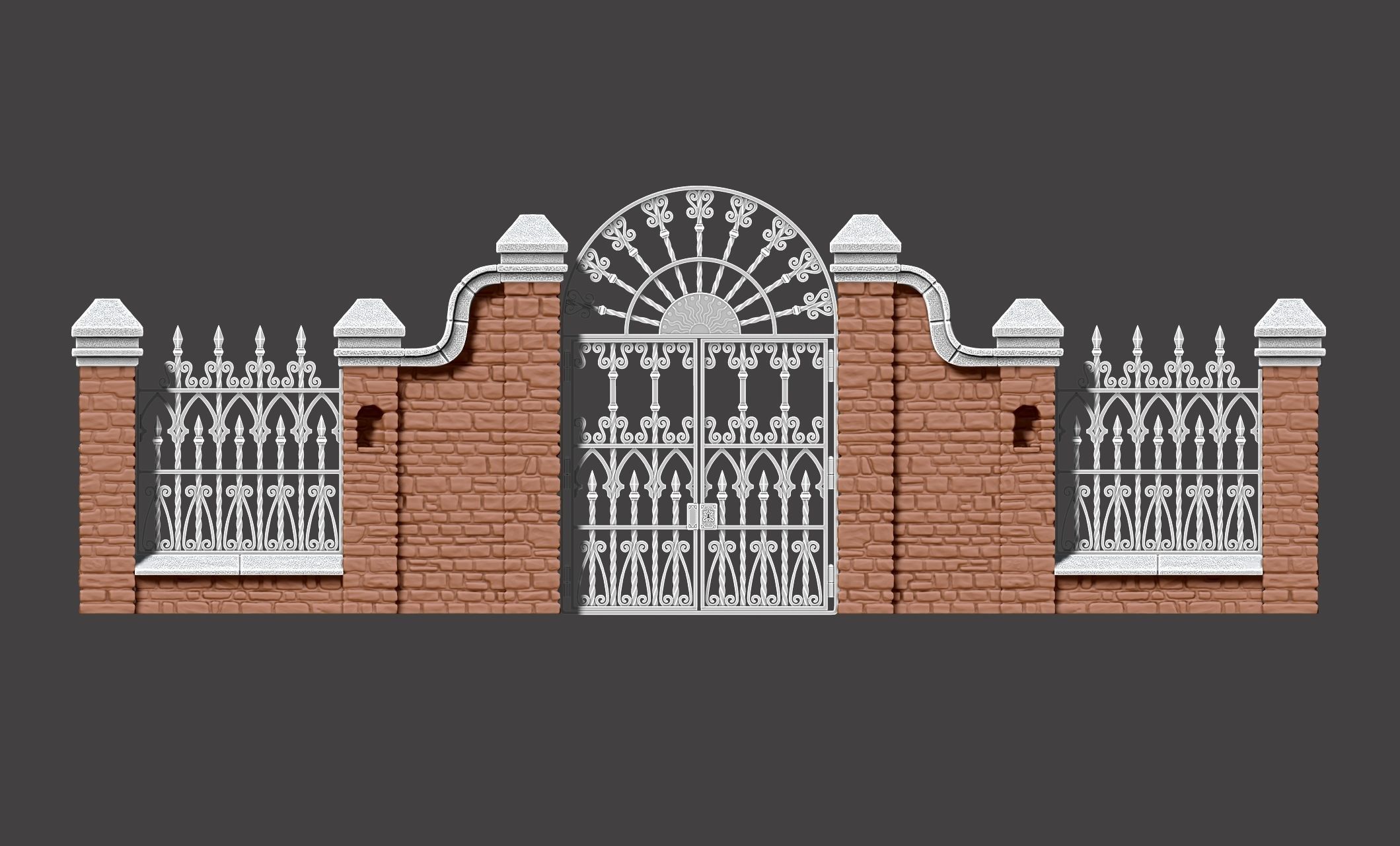 Cementery gates - Dioramas-Wargames-Scenography 3D print model_7