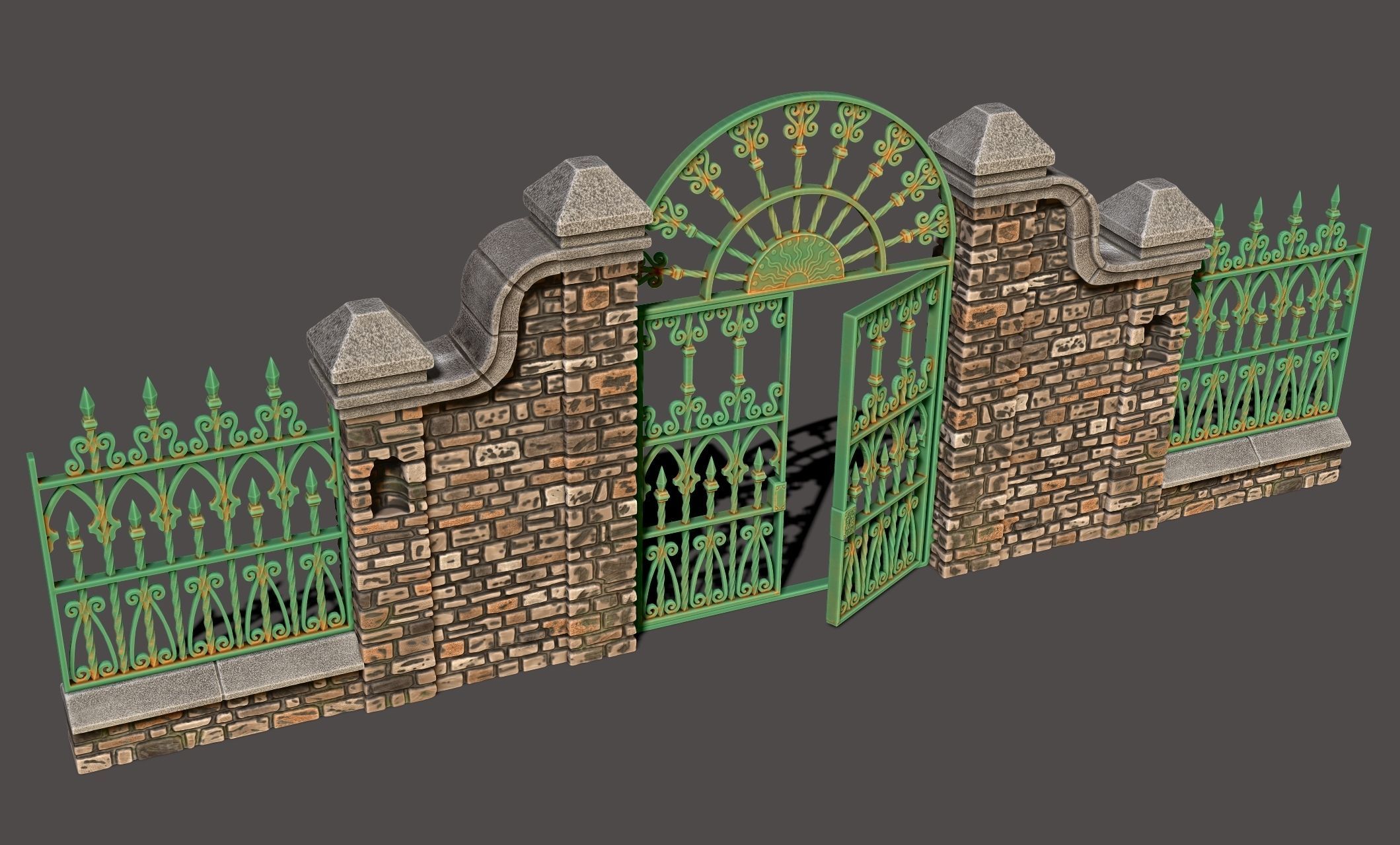 Cementery gates - Dioramas-Wargames-Scenography 3D print model_2