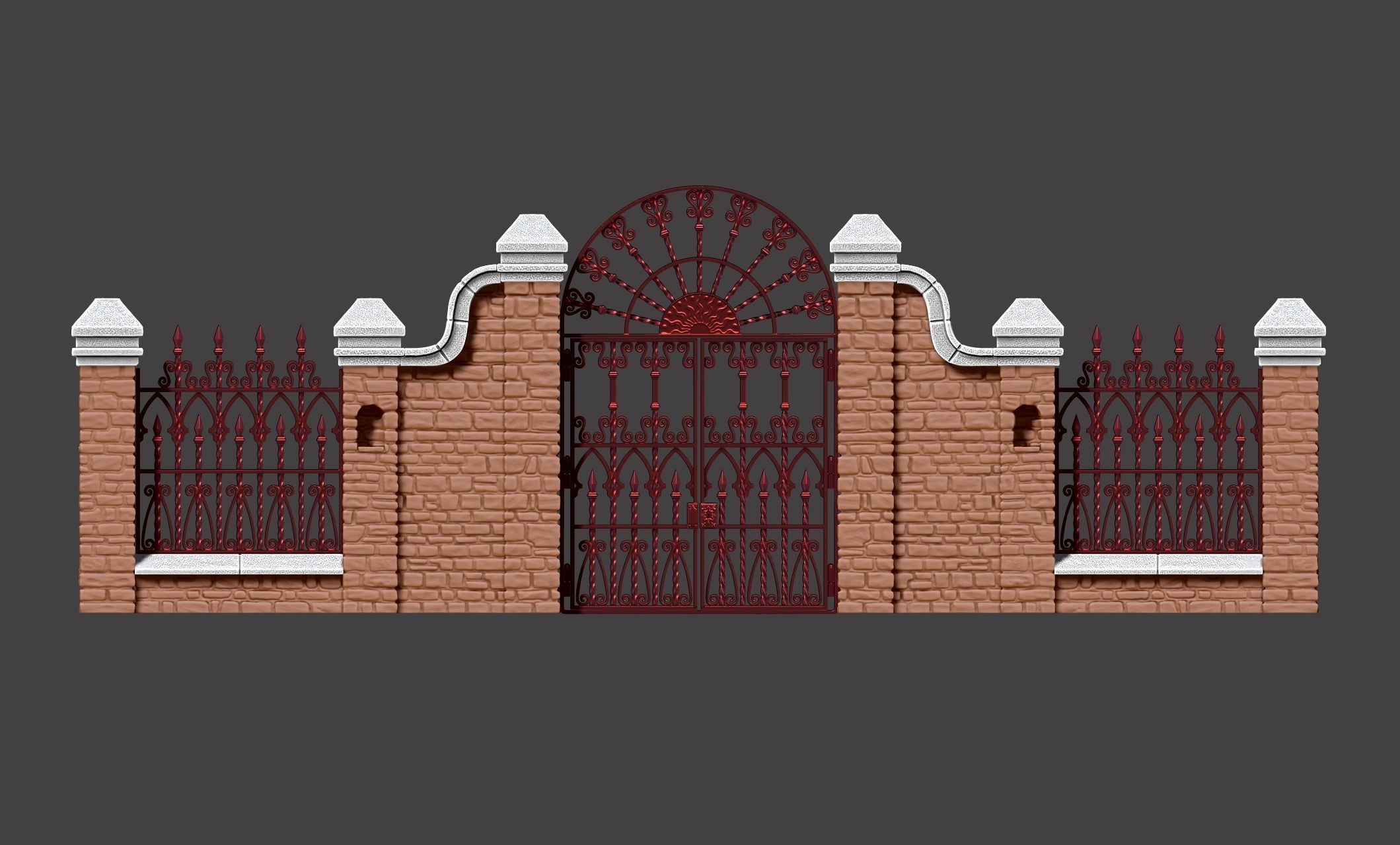 Cementery gates - Dioramas-Wargames-Scenography 3D print model_9