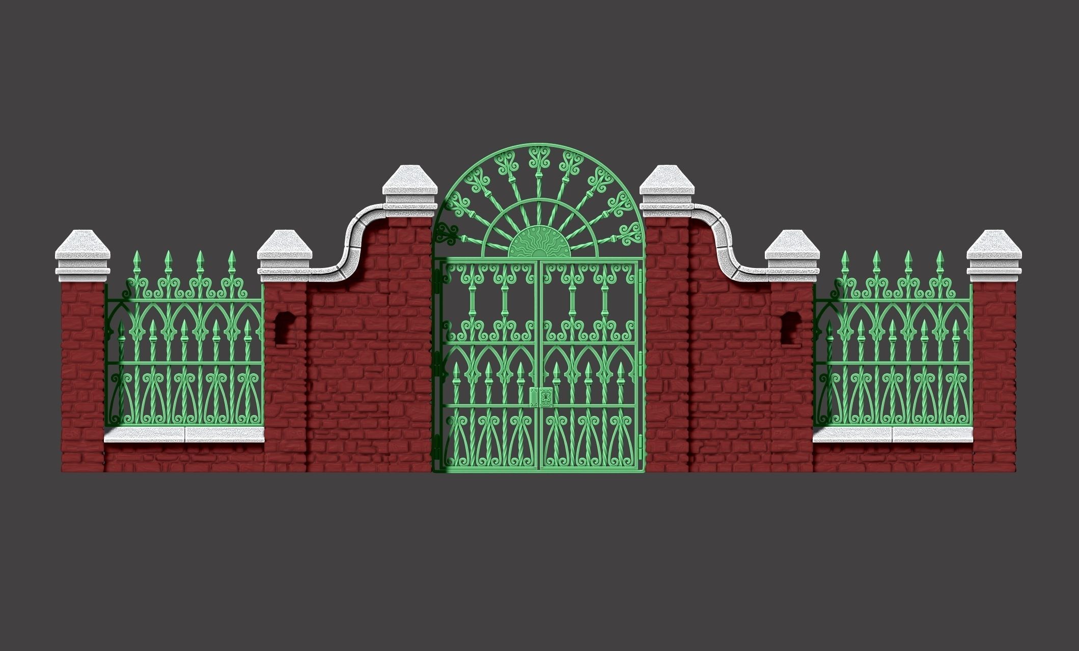 Cementery gates - Dioramas-Wargames-Scenography 3D print model_18