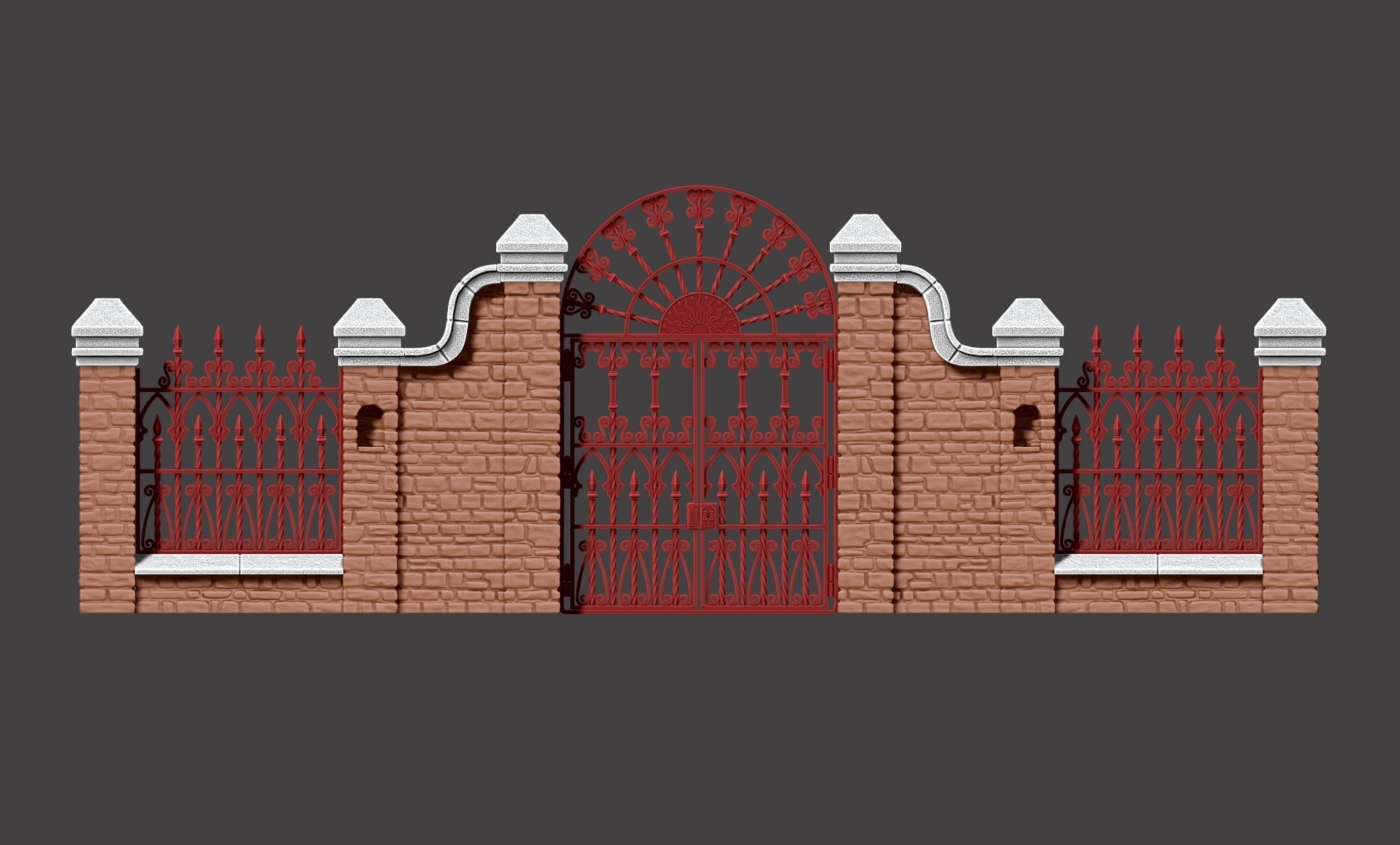 Cementery gates - Dioramas-Wargames-Scenography 3D print model_8