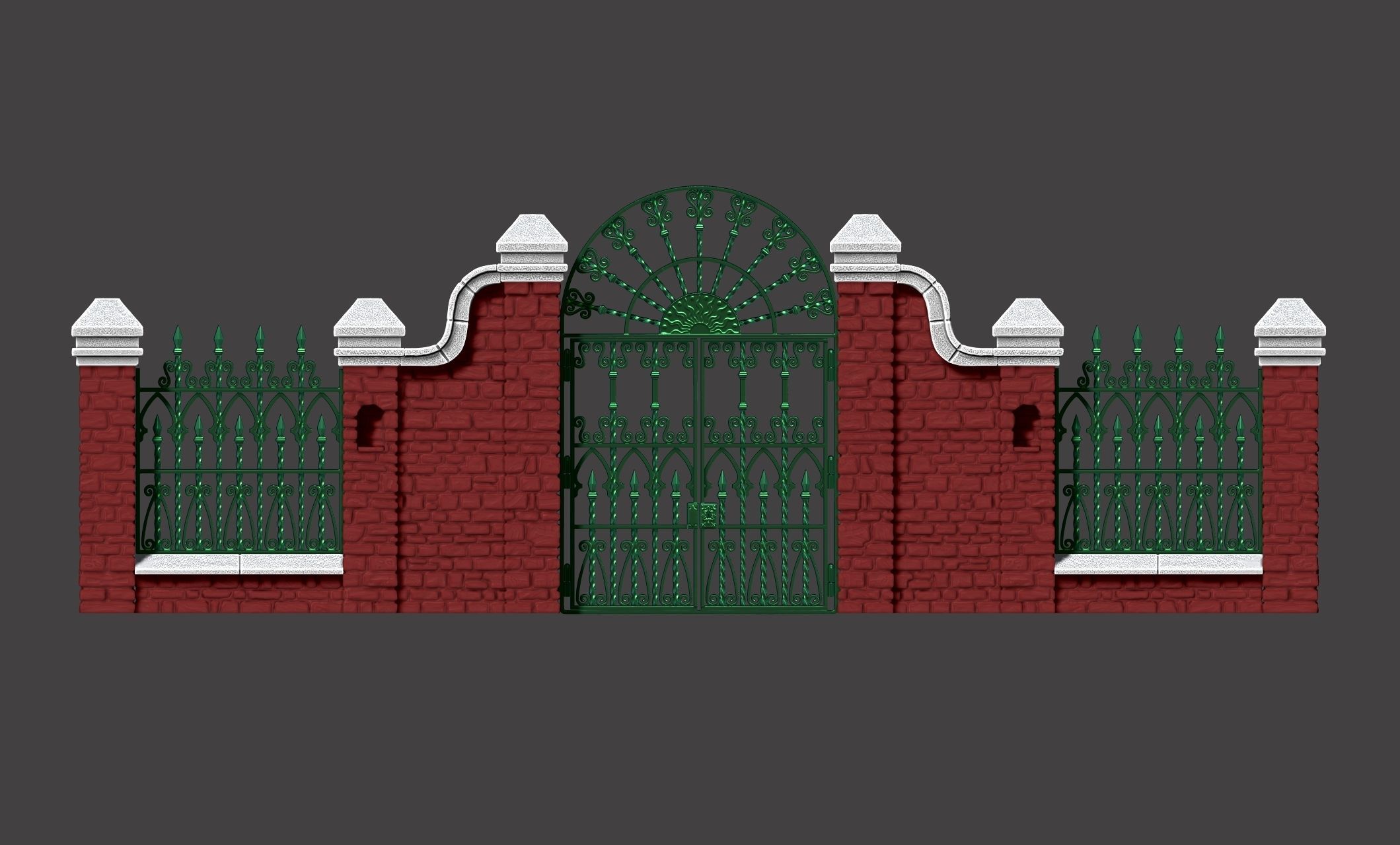 Cementery gates - Dioramas-Wargames-Scenography 3D print model_17