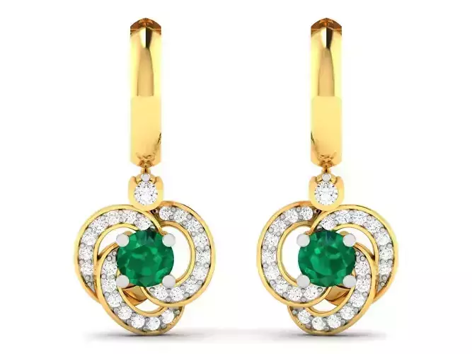 Women Earring 3dm STL OBJ FBX Render Details