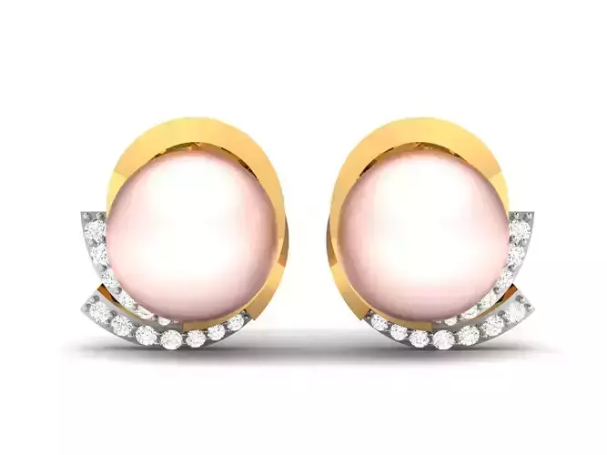 Women emerald Stone Earring 3dm STL OBJ FBX Render Details