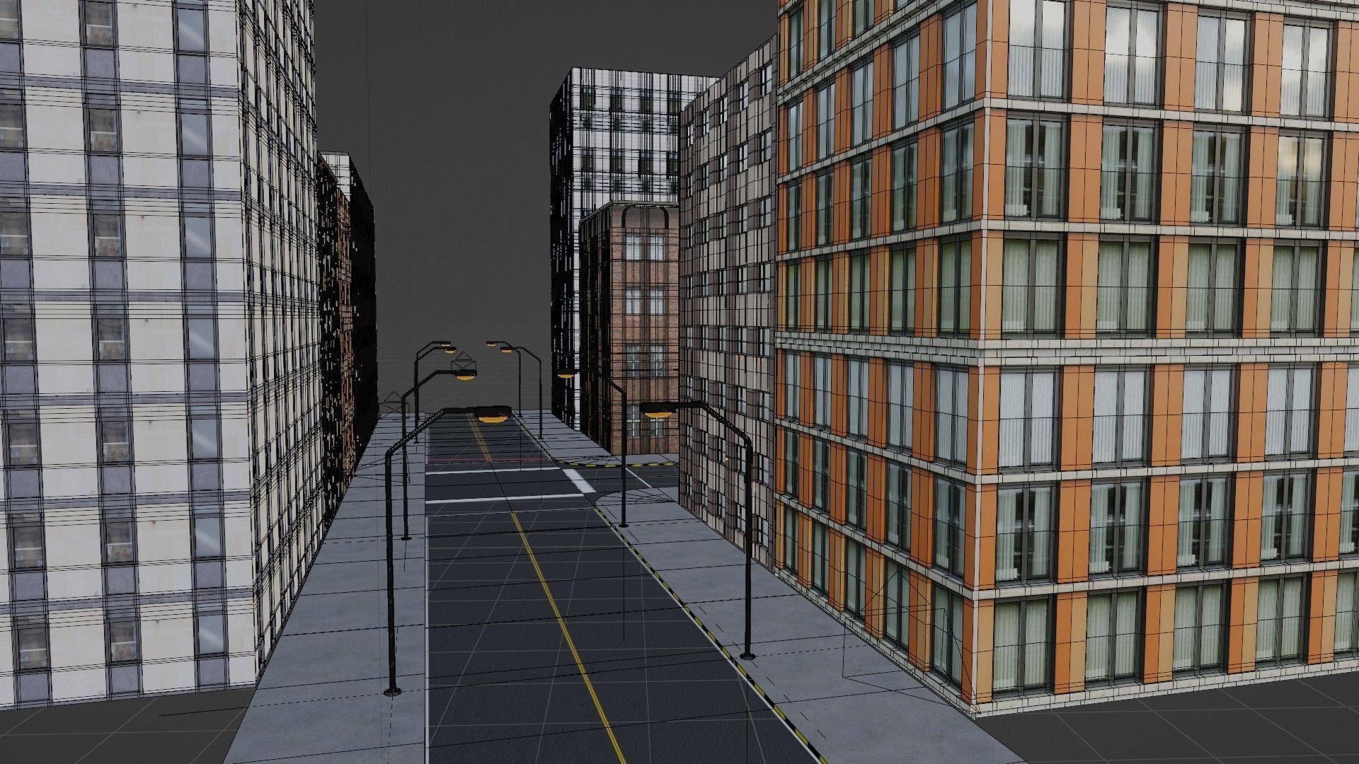 city street Free low-poly 3D model_3