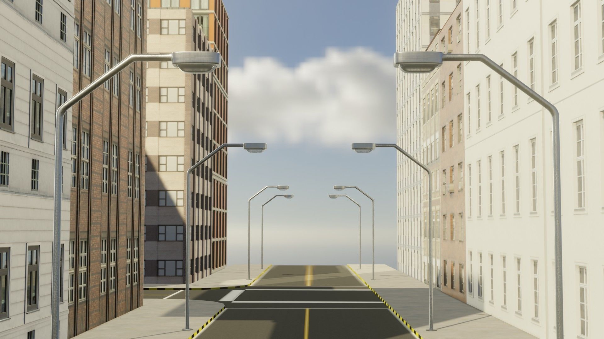 city street Free low-poly 3D model_10