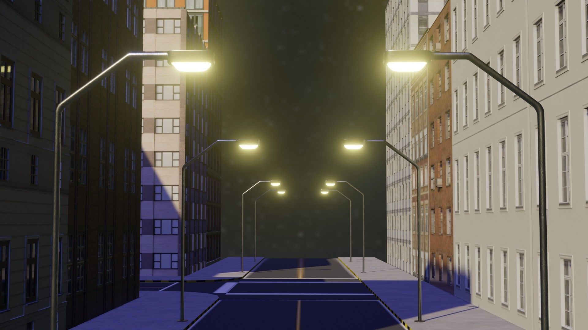 city street Free low-poly 3D model_1