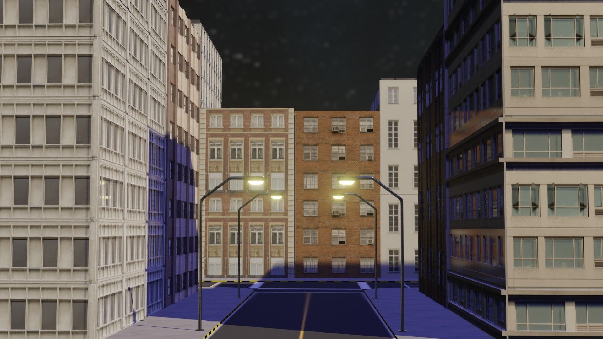 city street Free low-poly 3D model_9